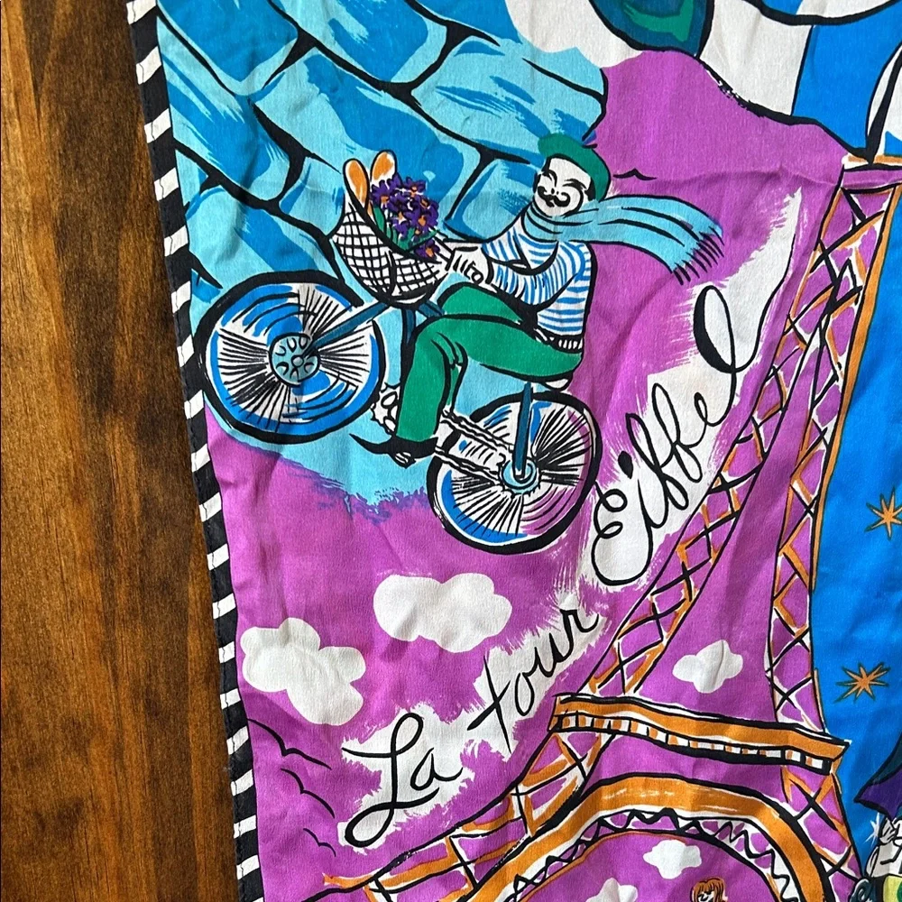 Oscar de la Renta Studio Multicolor Scarf *****has flaws***** Vintage - Picture 11 of 15